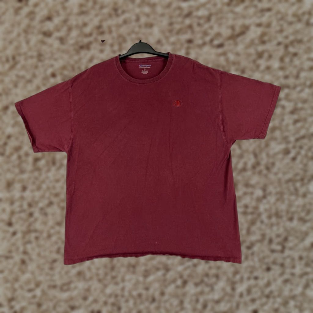 Champion Champion Shirt XL Mens Red Cotton Short Sleeve Crew Embroidered Logo Jersey All Seasons Sports 90s Inspired Size US XL / EU 56 / 4 - 1 Thumbnail