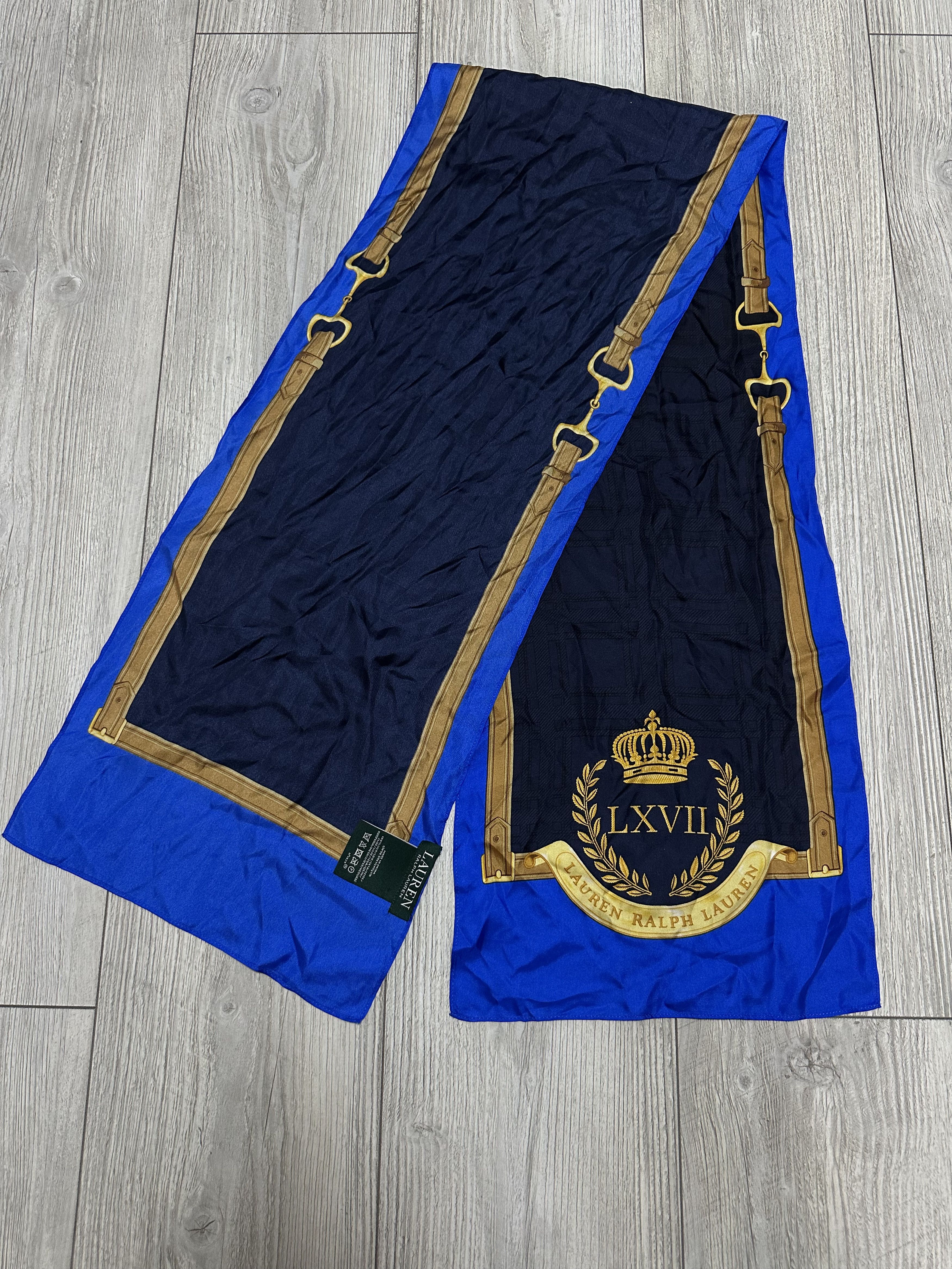 Lauren Ralph Lauren Lauren Ralph Lauren Chain Link Equestrian Silk Scarf Size ONE SIZE - 1 Thumbnail