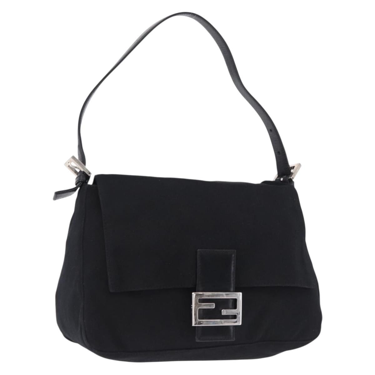 Fendi FENDI Mamma Baguette Shoulder Bag Cotton jersey Black Silver Size ONE SIZE - 1 Thumbnail