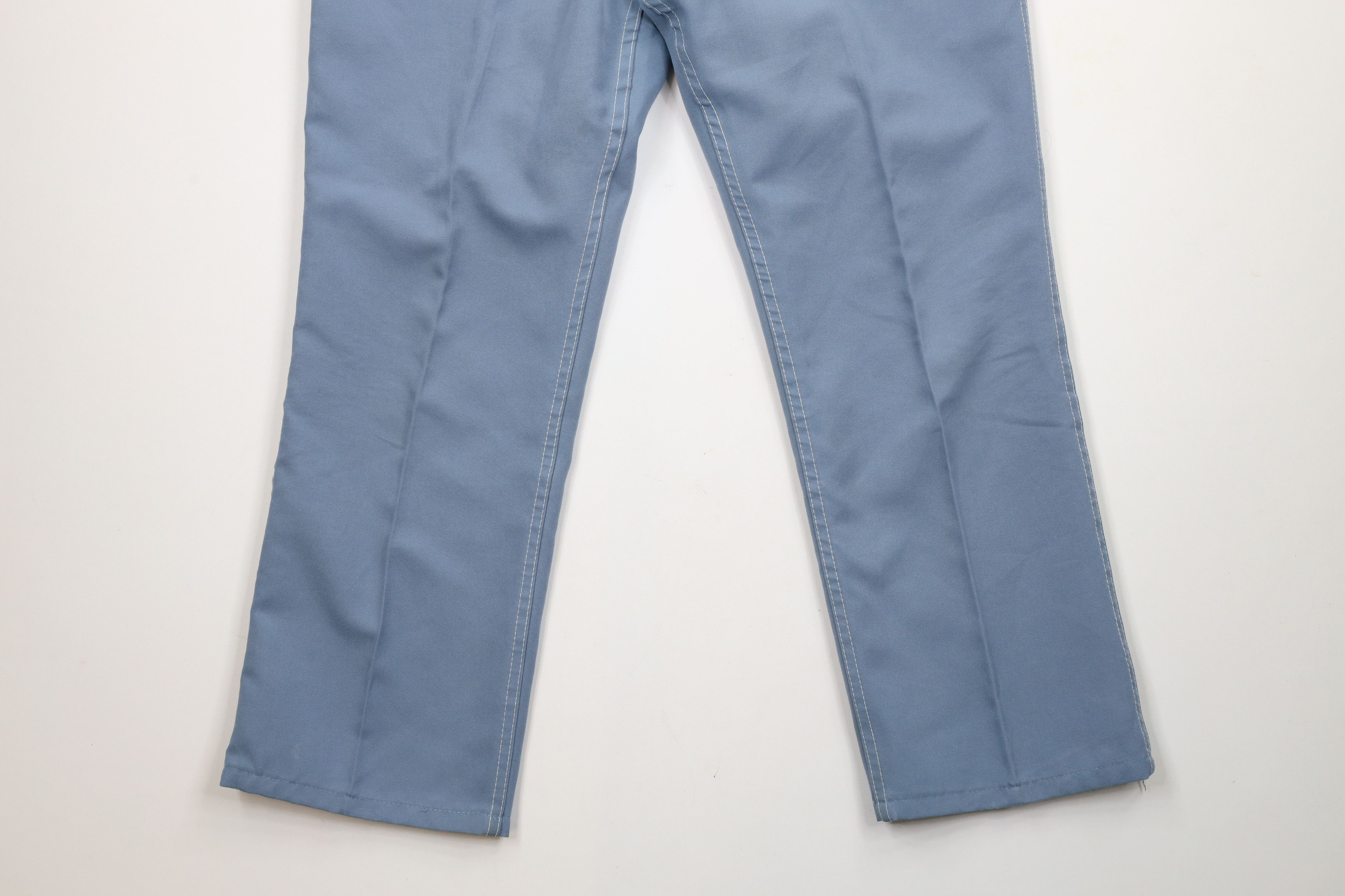 Vintage Vintage 70s Streetwear Flared Wide Leg Chino Pants Blue USA Size US 36 / EU 52 - 4 Thumbnail