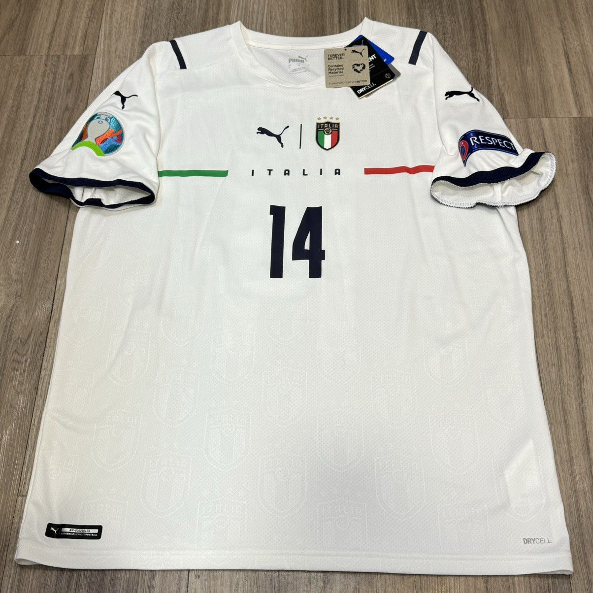 Puma Italy 20/21 Euro2020 away shirt #14 Chiesa (Bnwt) Size US L / EU 52-54 / 3 - 1 Thumbnail