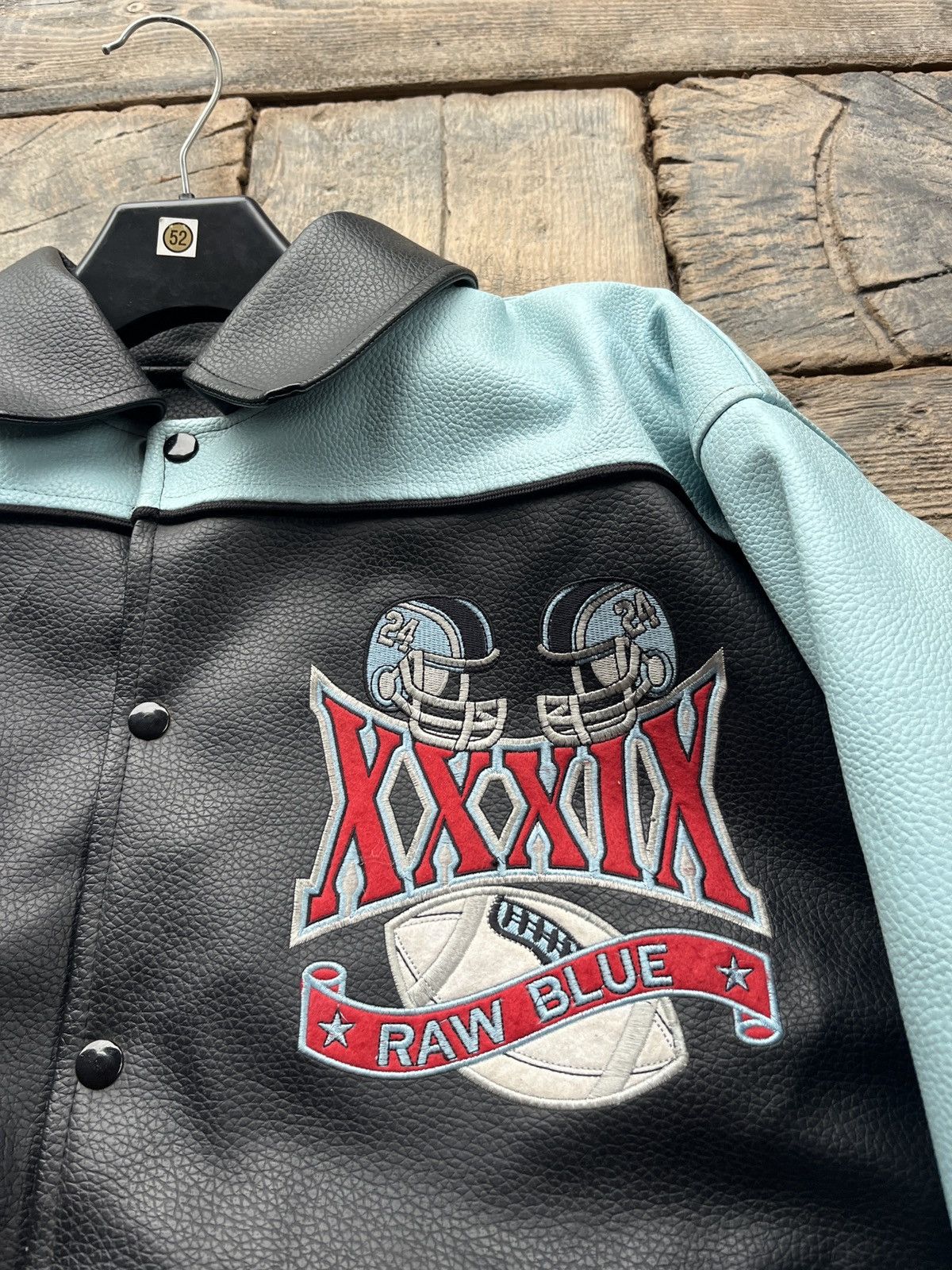 Vintage Raw Blue Leather Bomber Jacket xl Size US XL / EU 56 / 4 - 4 Thumbnail