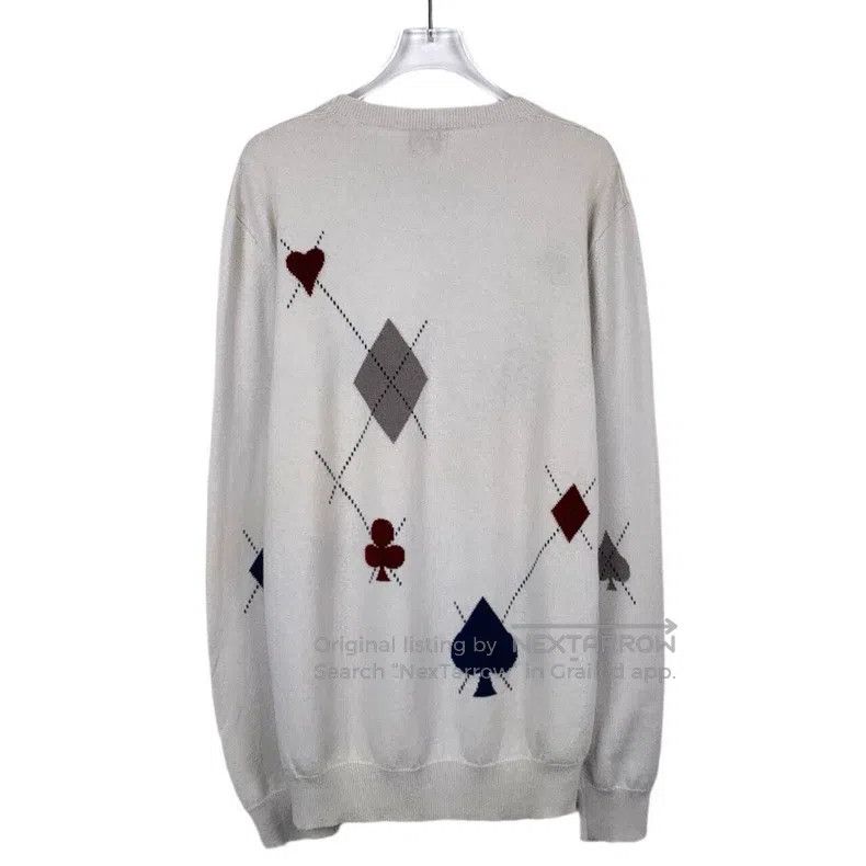 Hermes Hermes Gray poker flower round-neck cashmere knit sweater Size US XL / EU 56 / 4 - 2 Thumbnail