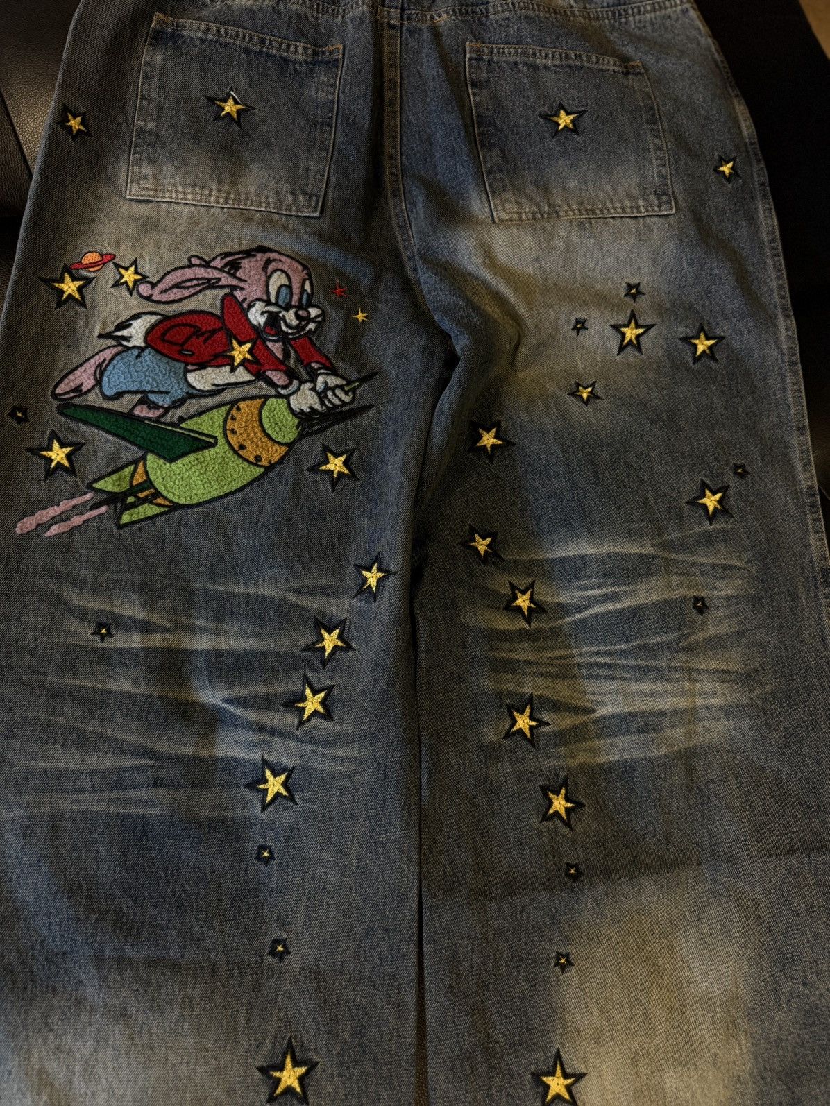 Vale Valley Star Bunny Rocket Baggy Blue Jeans Size 30 Size US 30 / EU 46 - 10 Thumbnail