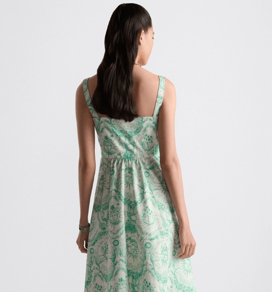 Dior o1w1db10925 441D57 Mid-Length Dress in White/Aquamarina Size S / US 4 / IT 40 - 7 Thumbnail