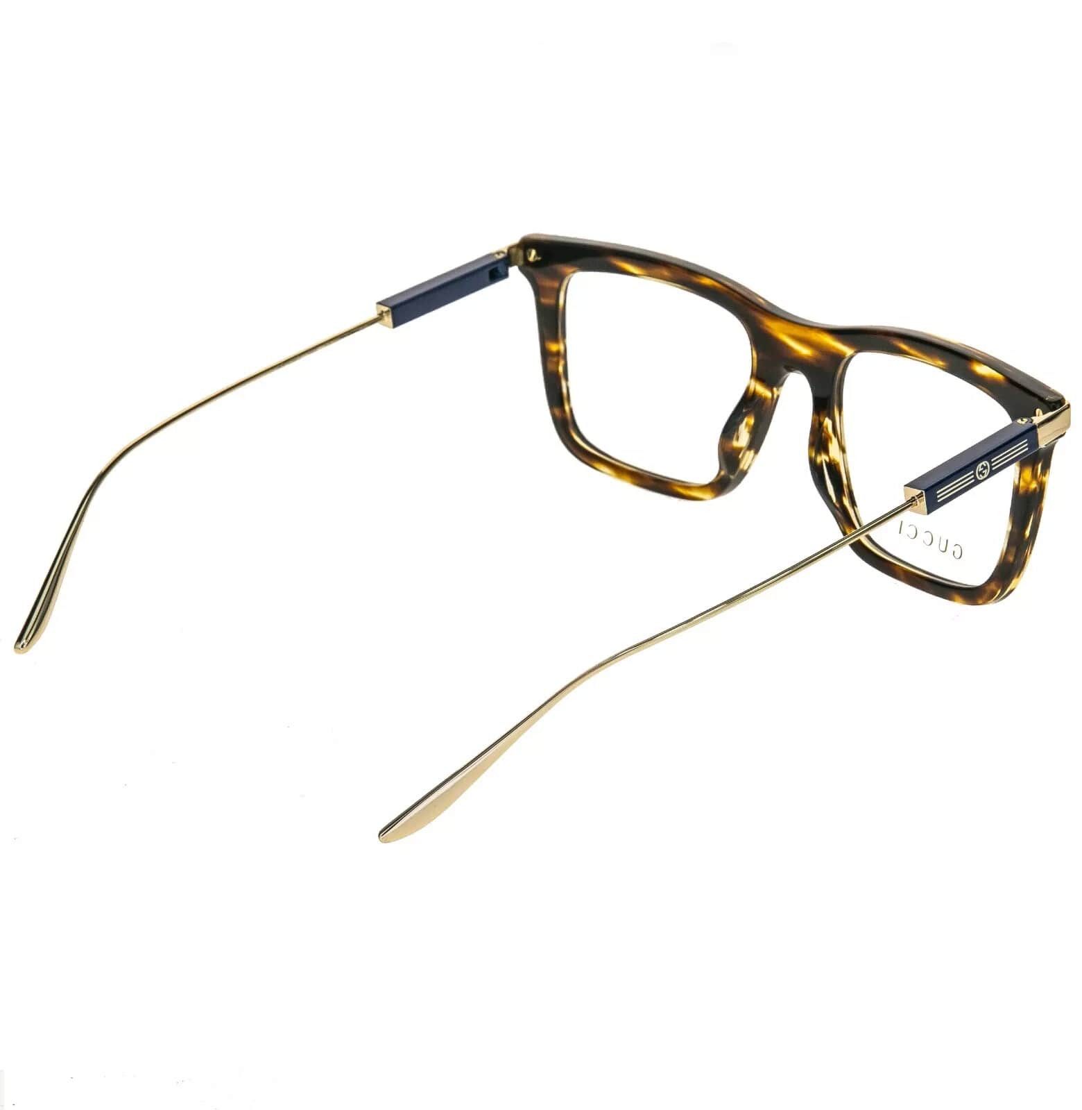 Gucci GUCCI 1438 Gold Havana Stripe Logo Eyeglasses GG1438O 003 Size ONE SIZE - 2 Thumbnail