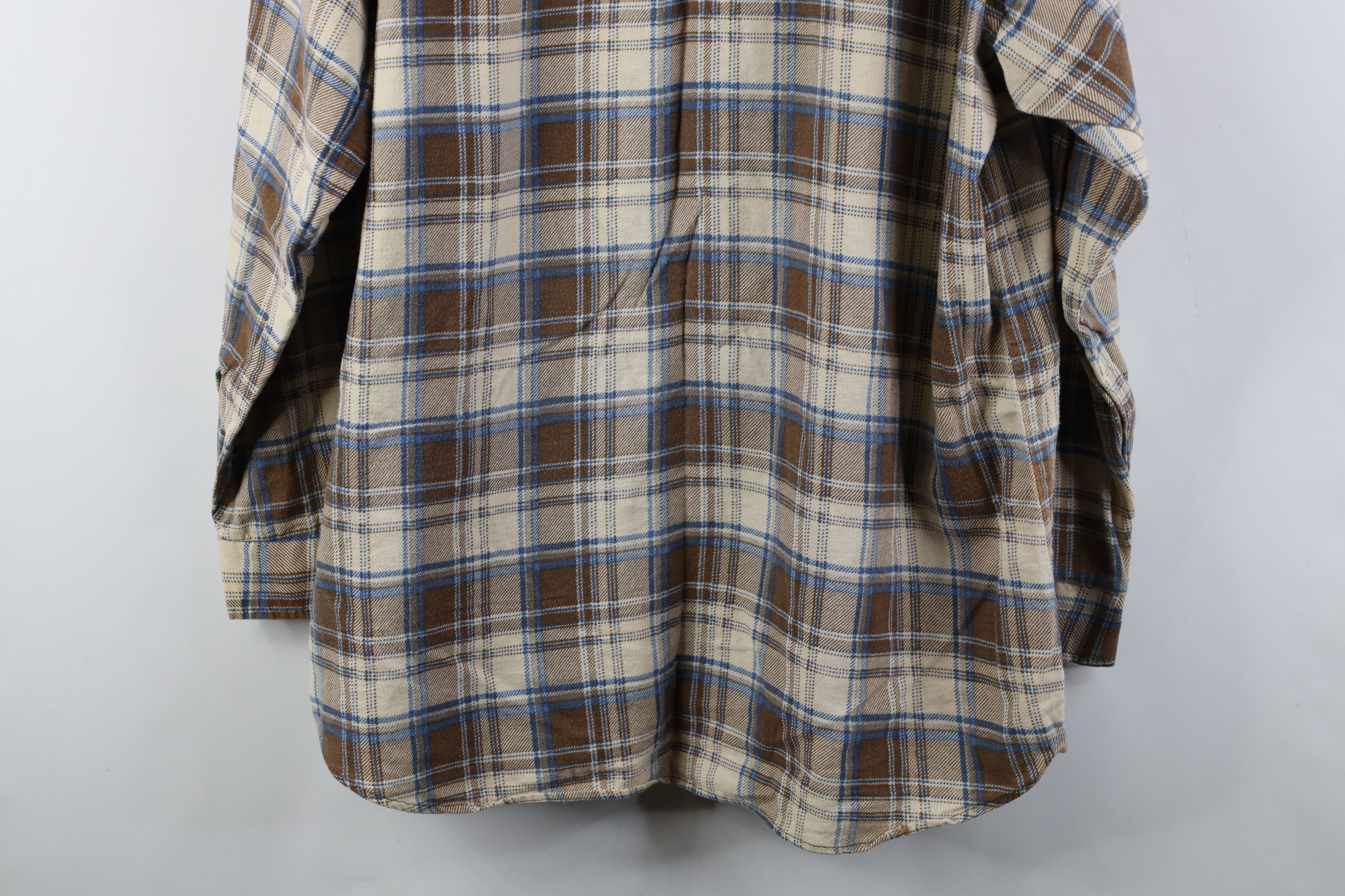 Vintage Vintage 70s Streetwear Flannel Collared Button Shirt Plaid Size US L / EU 52-54 / 3 - 13 Thumbnail