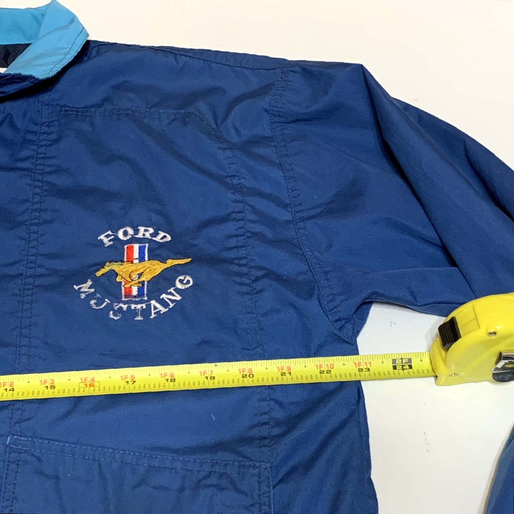Ford VINTAGE Ford Mustang Mens Medium Blue Full Zip Jacket Embroidered Mustang Logo Size US M / EU 48-50 / 2 - 5 Thumbnail