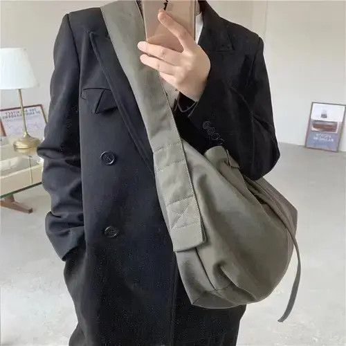 Japanese Brand × Vintage Loose fit green burlap shoudler tote bag Size ONE SIZE - 4 Thumbnail