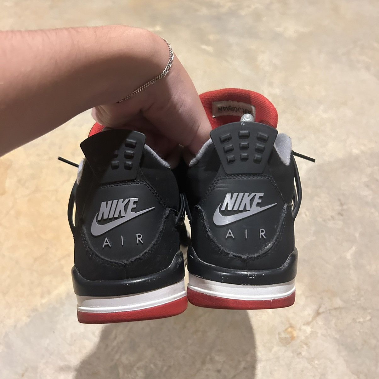 Jordan Brand × Nike Air Jordan 4 Retro Bred 2019 US 5.5 Size US 5.5 / EU 38 - 4 Thumbnail