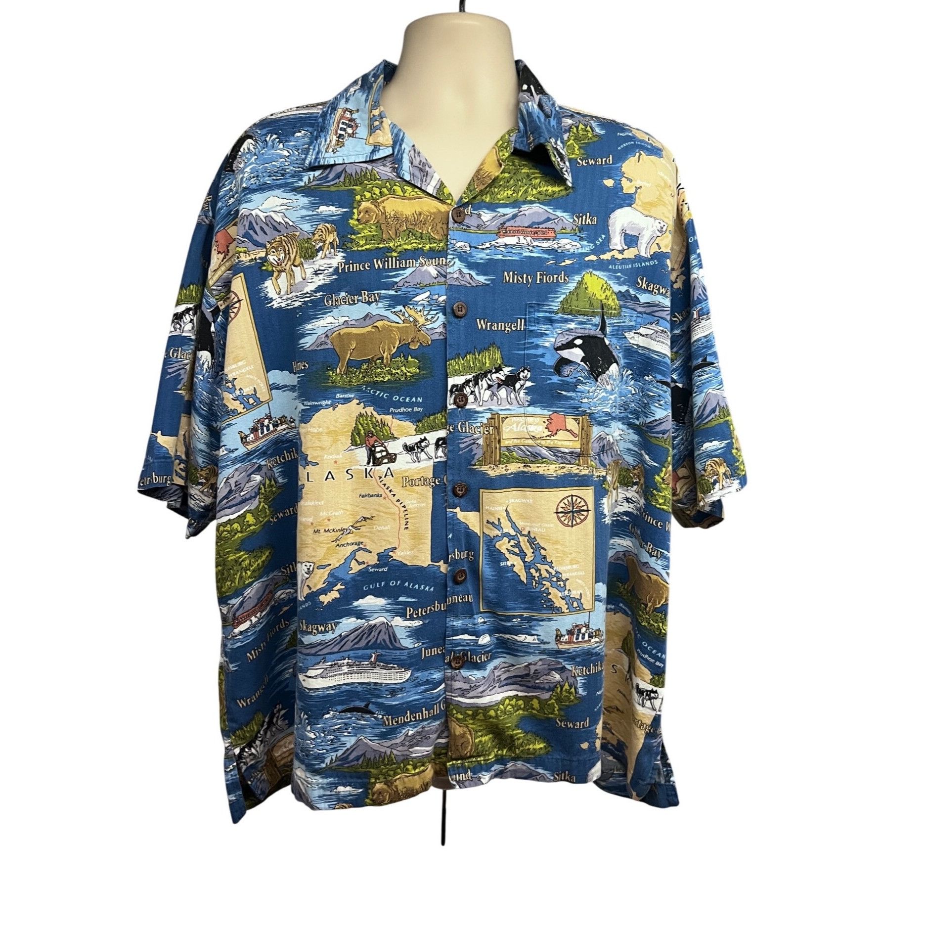 Vintage David Carey Vintage Blue Hawaiian Button Up Shirt Mediu Size US XXL / EU 58 / 5 - 1 Thumbnail