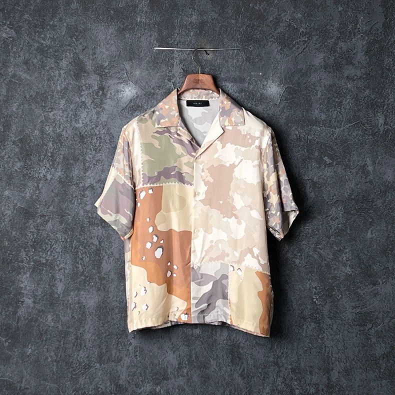 Amiri Amiri Camo Mulberry Silk Short Sleeve Shirt Size US M / EU 48-50 / 2 - 1 Thumbnail