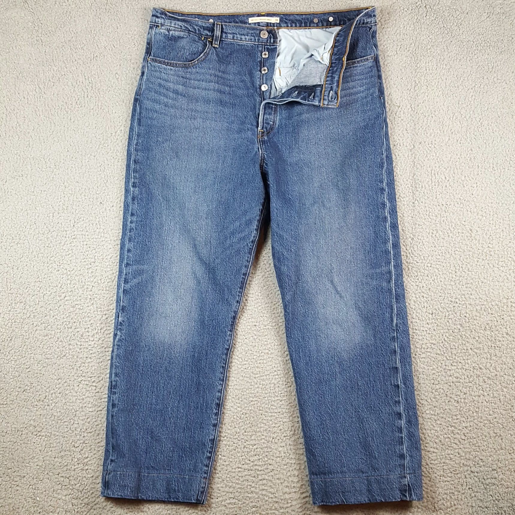 Levi's Levi's Ribcage Jeans Straight Ankle 34x31 Denim Blue 5-Pocket Vintage Unisex Adults Mens Womens Size US 34 / EU 50 - 2 Thumbnail