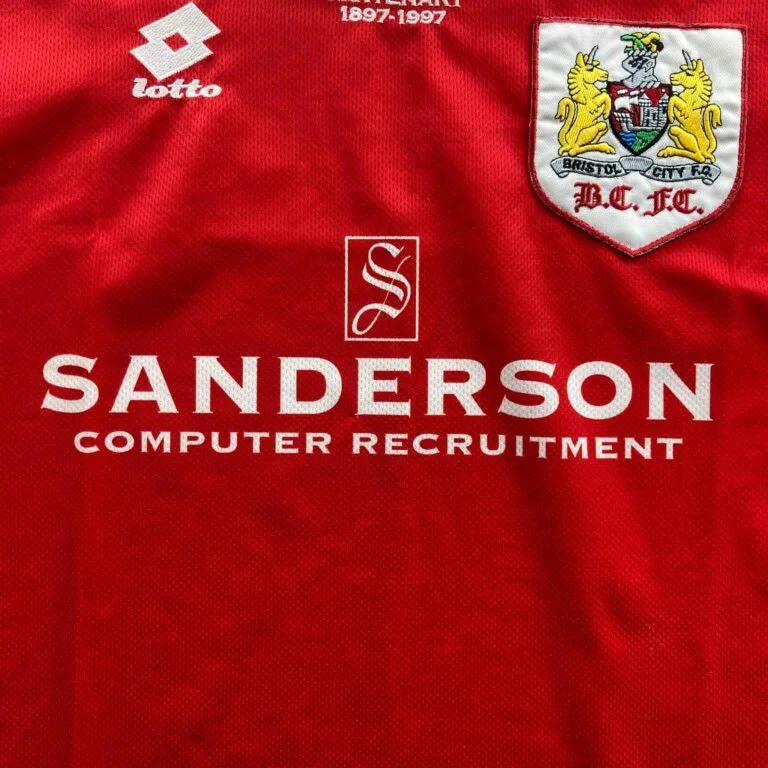 Lotto Sport Bristol City 1996-97 Lotto home football jersey size L Size US L / EU 52-54 / 3 - 4 Thumbnail