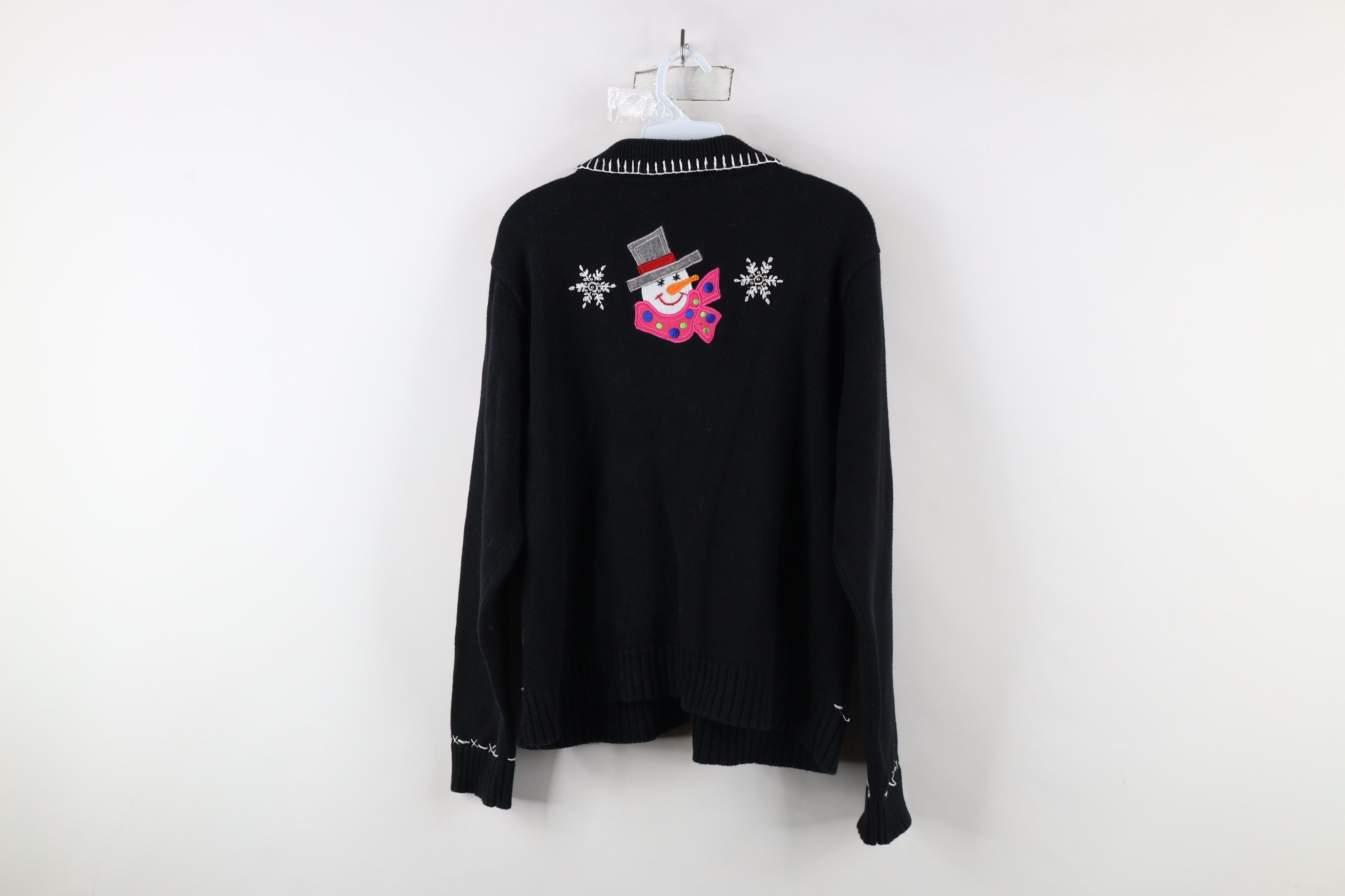 Vintage Vintage 90s Streetwear Christmas Snowman Cardigan Sweater Size L / US 10 / IT 46 - 13 Thumbnail