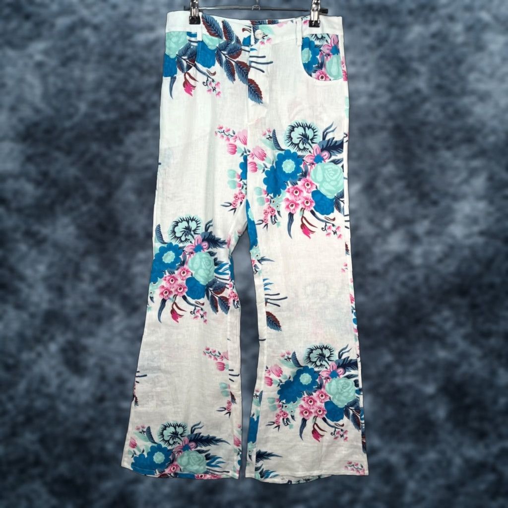 Alix Of Bohemia Alix Of Bohemia Womens Pants Floral Linen Wide-Leg White 6 Linen Wide-Leg Inseam 31in Adult Womens 6 Casual Summer Spring Jeans? Size 28" / US 6 / IT 42 - 1 Thumbnail