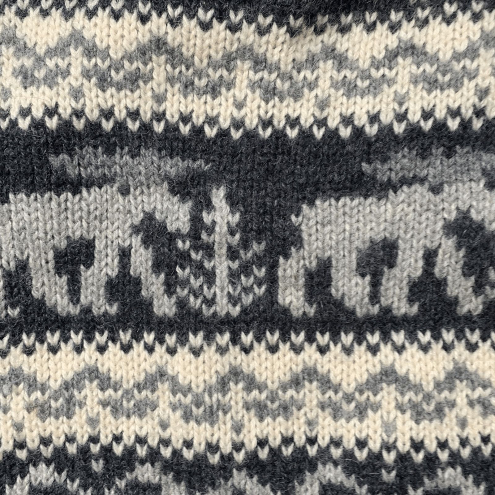 Eddie Bauer Vintage 90s Eddie Bauer Gray Wool Moose Nordic Fair Isle Size M / US 6-8 / IT 42-44 - 9 Thumbnail