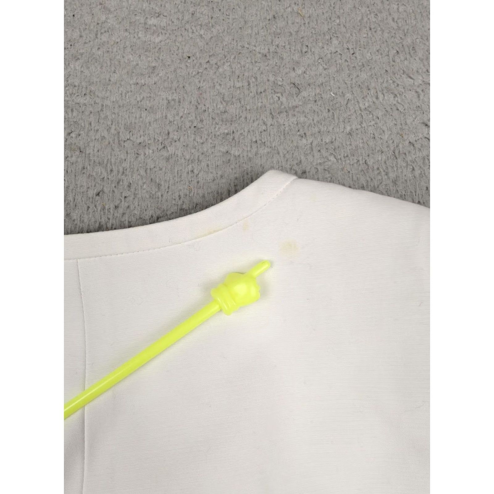Calvin Klein Calvin Klein Jacket Womens Medium White Lace Front Zip Pockets Lined Collarless Size M / US 6-8 / IT 42-44 - 6 Thumbnail