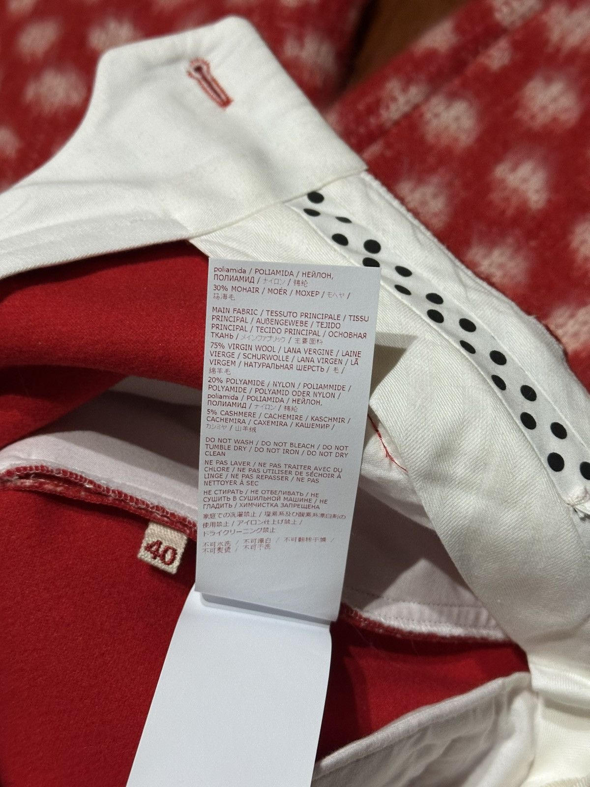 Marni Marni DINGYUN ZHANG fw23 Mohair red & white dots pants Size 27" / US 4 / IT 40 - 9 Thumbnail