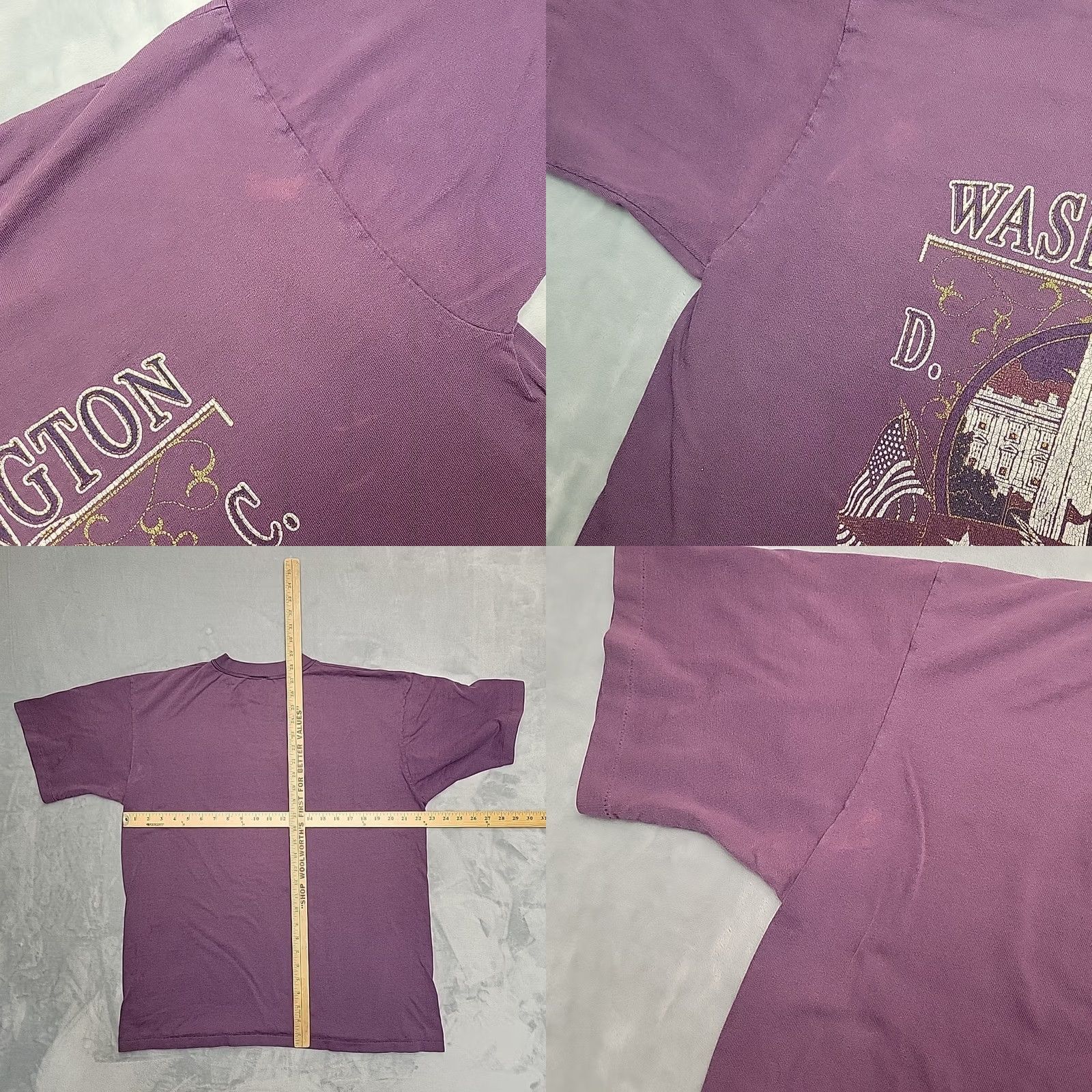Vintage Vintage Washington DC Shirt Mens L Purple Pullover Crewneck Capitol Tourist 90s USA Graphic Print Cotton Blend Jersey Crew Neck T-Shirt Mens Size US L / EU 52-54 / 3 - 8 Thumbnail