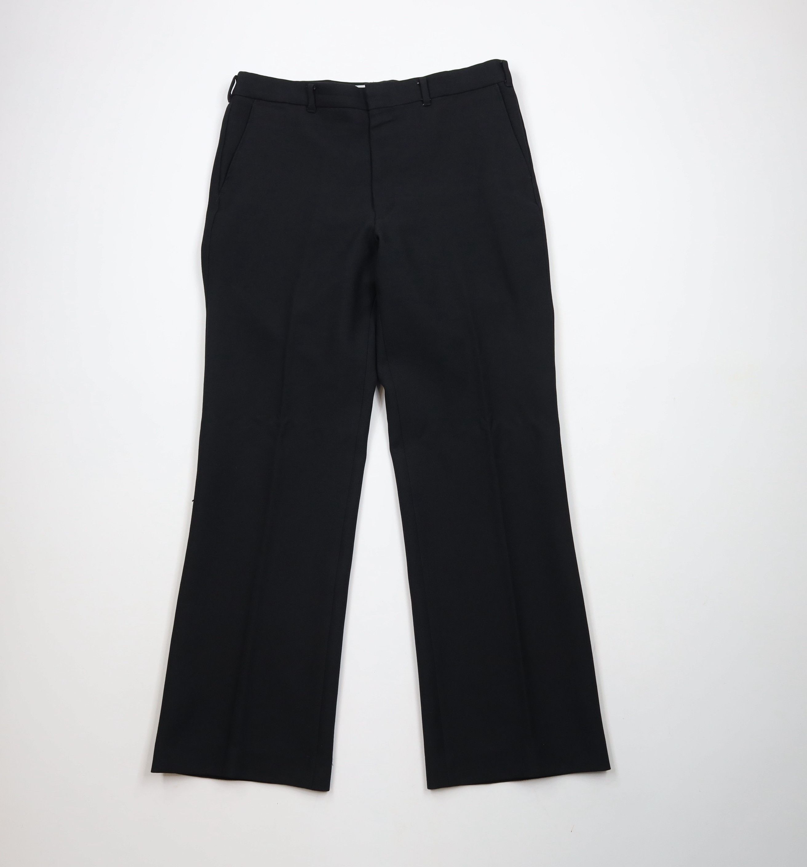 Vintage Vintage 70s Streetwear Flared Wide Leg Chino Pants Black USA Size US 32 / EU 48 - 1 Thumbnail
