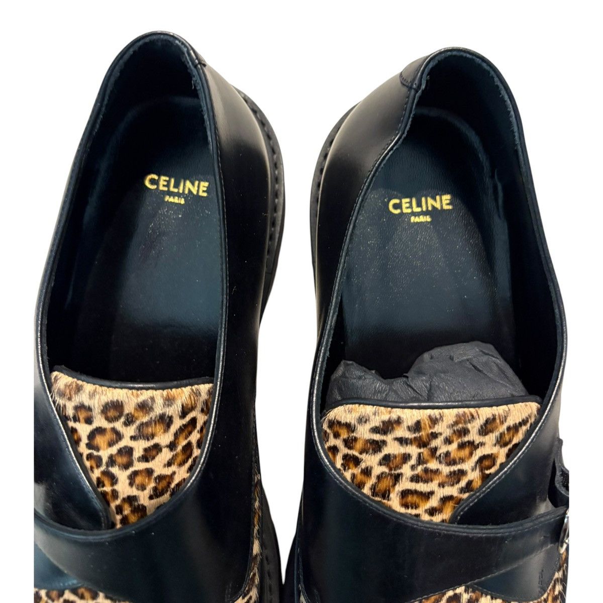 Celine Celine Hedi Slimane Leopard Pony Hair Strap Loafers 45 US 12 Size US 12 / EU 45 - 7 Thumbnail