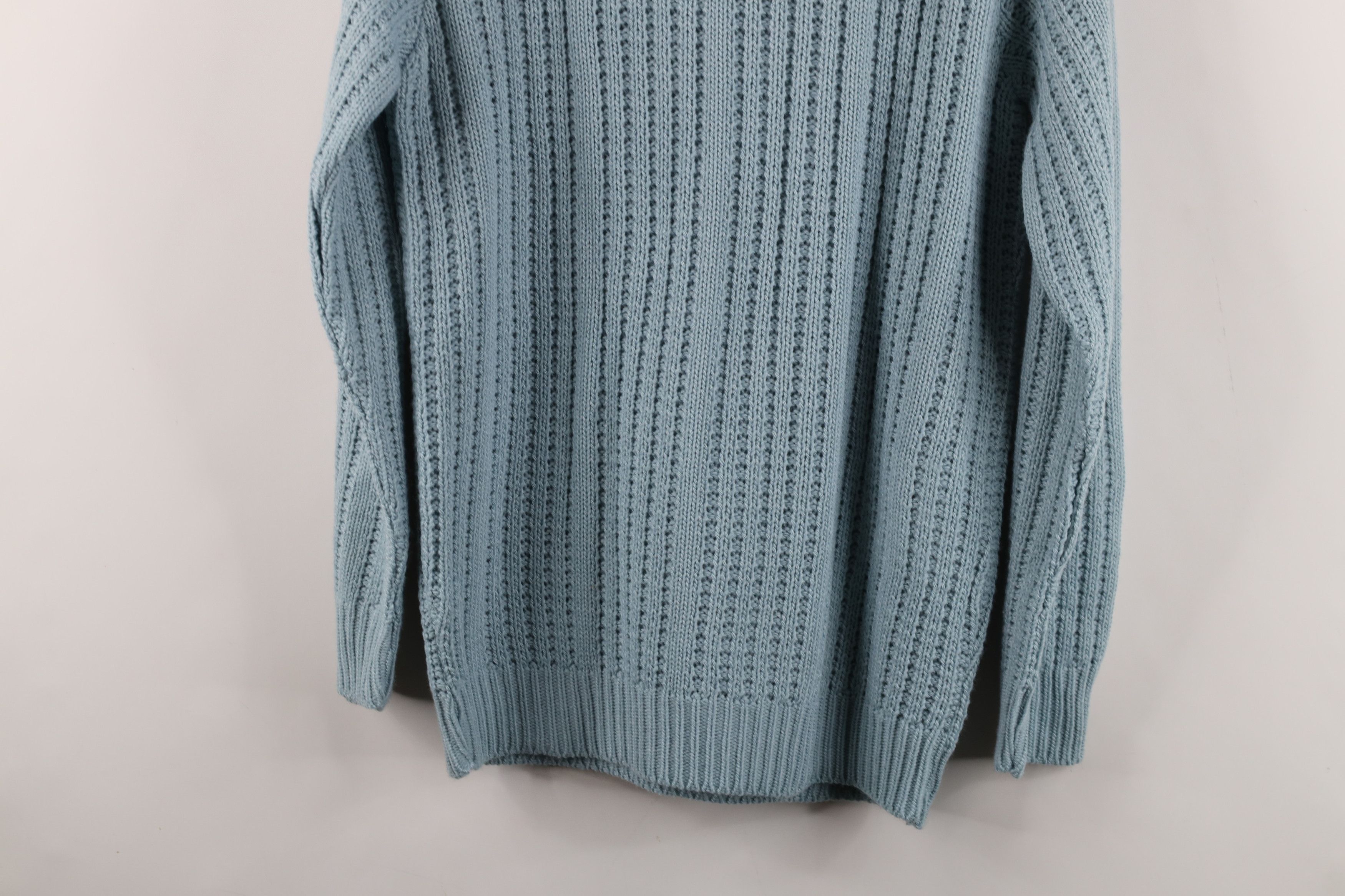 Vintage Vintage 90s Streetwear Ribbed Knit Sweater Carolina Blue Size US M / EU 48-50 / 2 - 8 Thumbnail