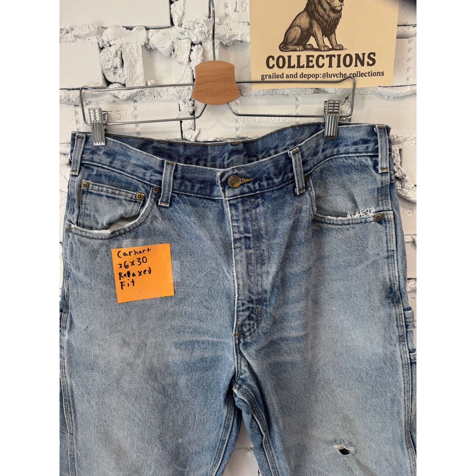 Carhartt Carhartt Jeans Mens 36x30 Blue Fit Distressed Workwear Denim Size US 36 / EU 52 - 2 Thumbnail