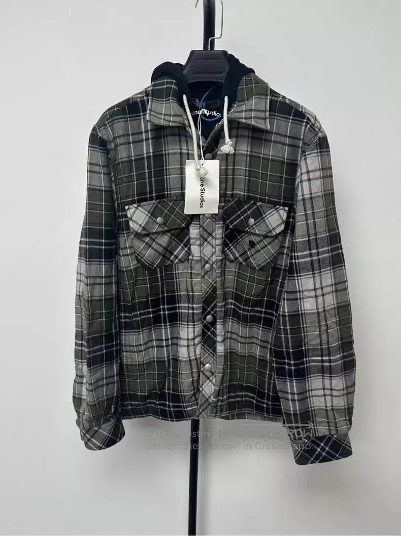 Acne Studios Acne Studios Face Expression Fake Two-Piece Plaid Print Ho Size US XXS / EU 40 - 1 Thumbnail
