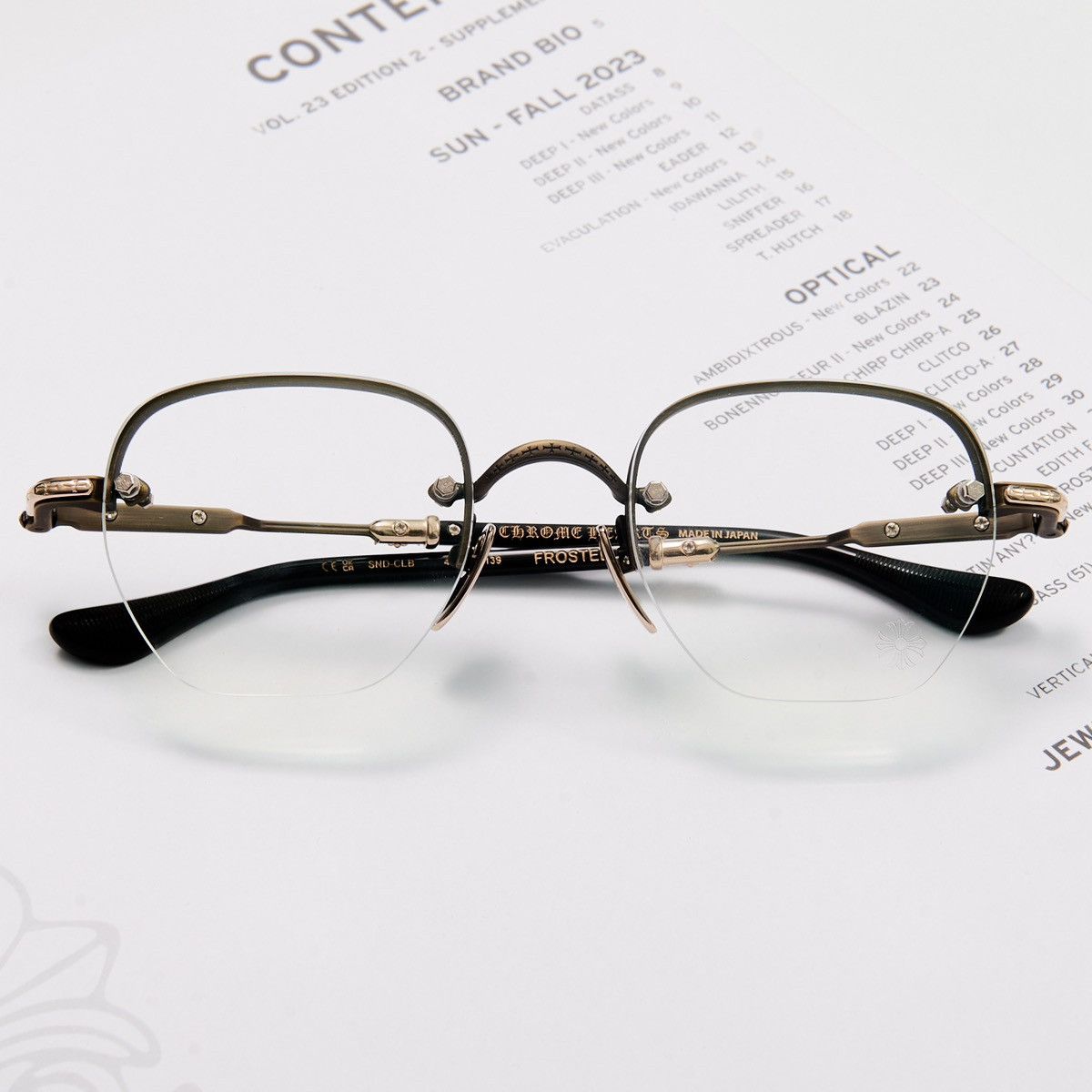 Chrome Hearts CHROME HEARTS FROSTED SAND CLASSIC BROWN GLASSES Size ONE SIZE - 6 Thumbnail