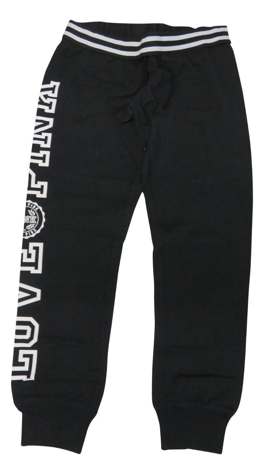 Designer Victoria's Secret PINK Women's Sweatpants Black Medium NEW Size 32" / US 10 / IT 46 - 1 Thumbnail