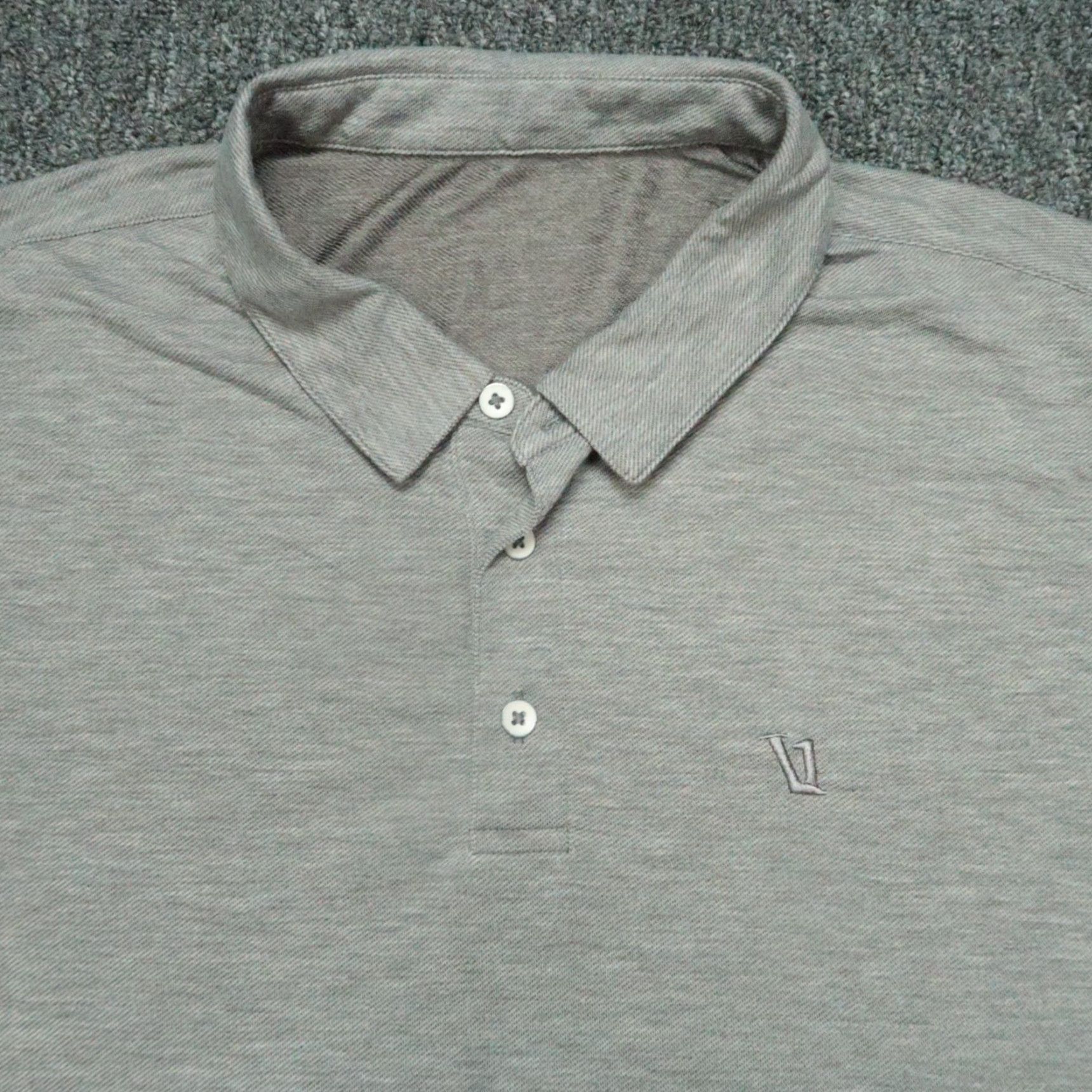 Vuori Vuori Shirt Mens Large Gray Knit Polo Short Sleeve Lightweight Button Collar Casual Activewear Golf Tennis Size US L / EU 52-54 / 3 - 2 Thumbnail