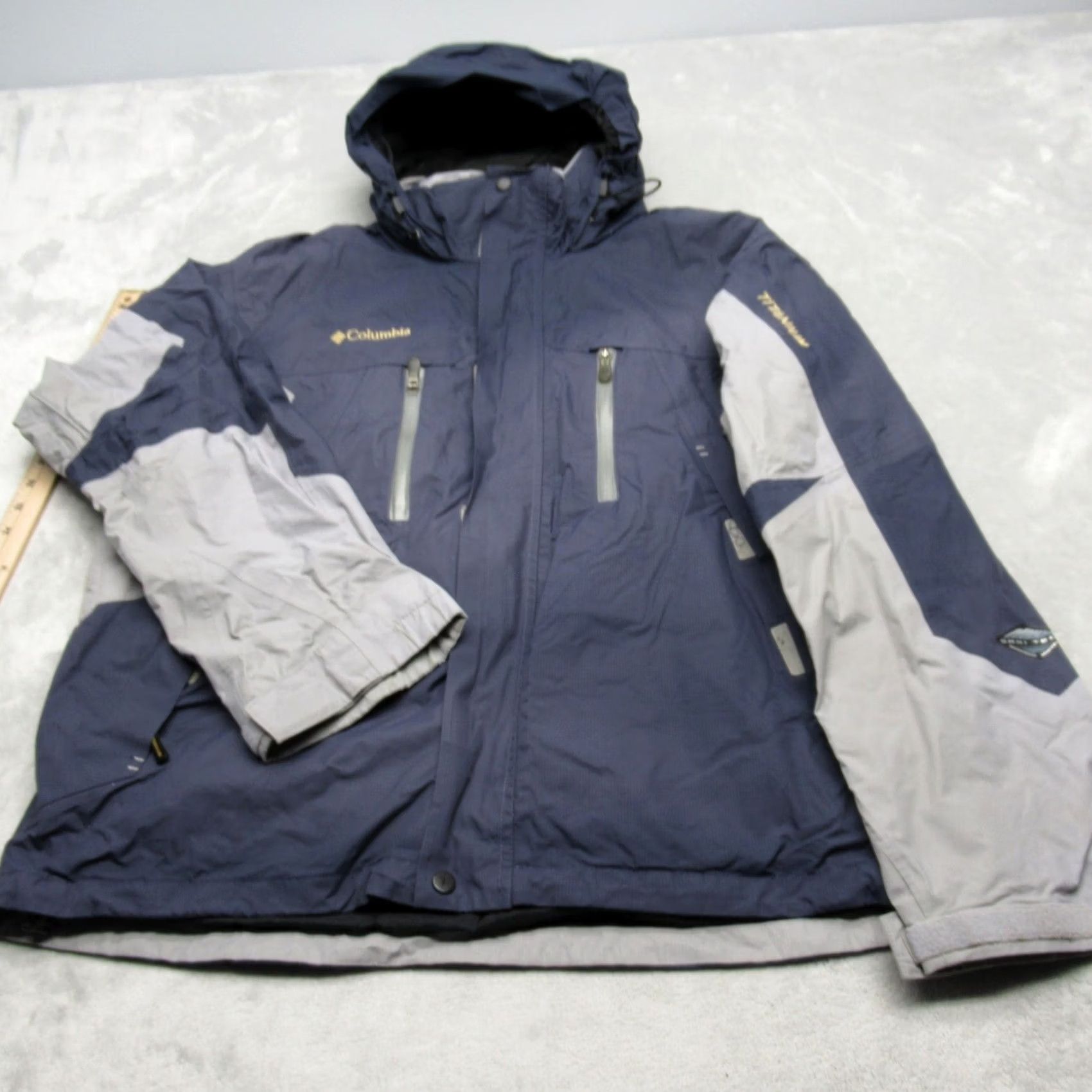 Vintage Columbia Titanium Jacket Mens Large Blue Omni-Tech Waterproof Hooded Full Zip Size US L / EU 52-54 / 3 - 4 Thumbnail