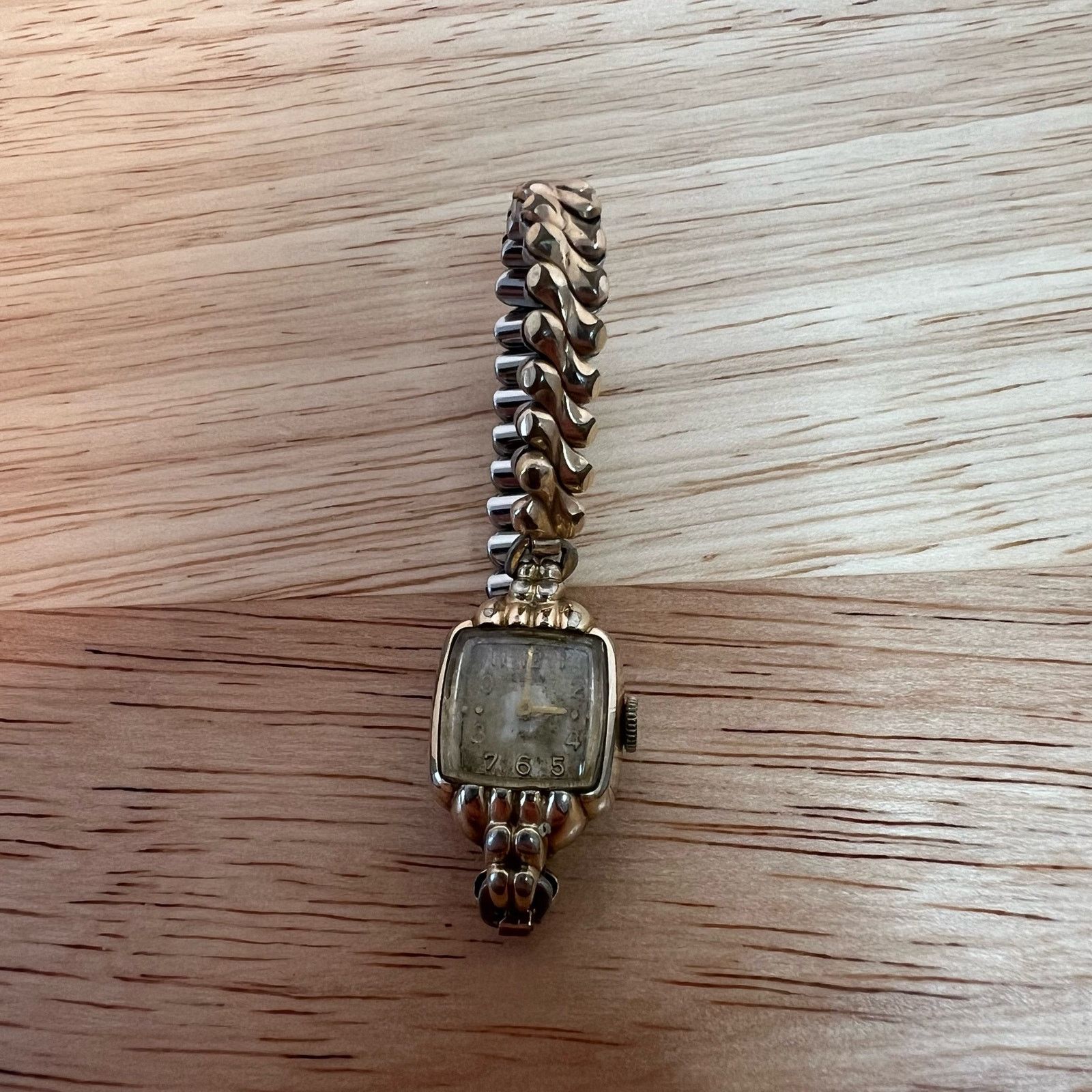 Elgin National Watch Company Elgin 10K RGP Gold Vintage Ladies Gold Watch 1950s Size ONE SIZE - 5 Thumbnail