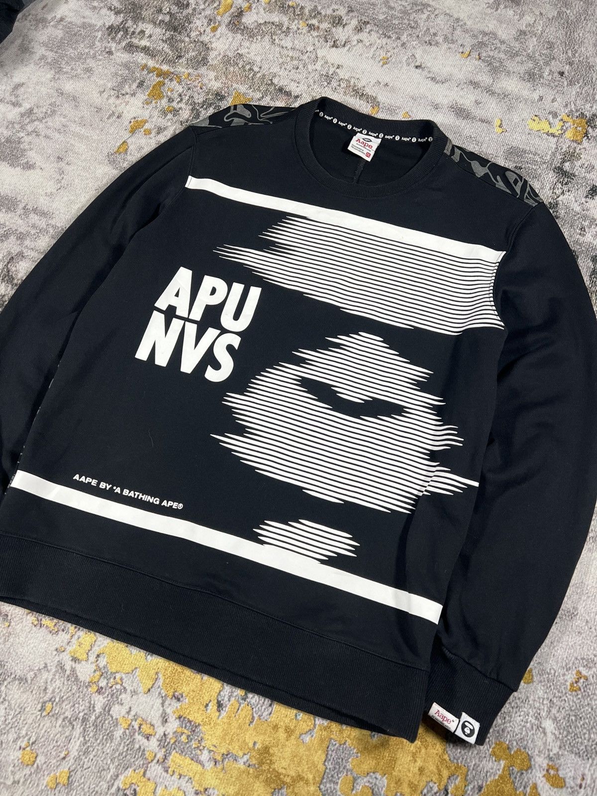 Aape Vtg Y2K Aape by Bathing Ape Sweatshirt Moon Face Full Prints Size L / US 10 / IT 46 - 3 Thumbnail