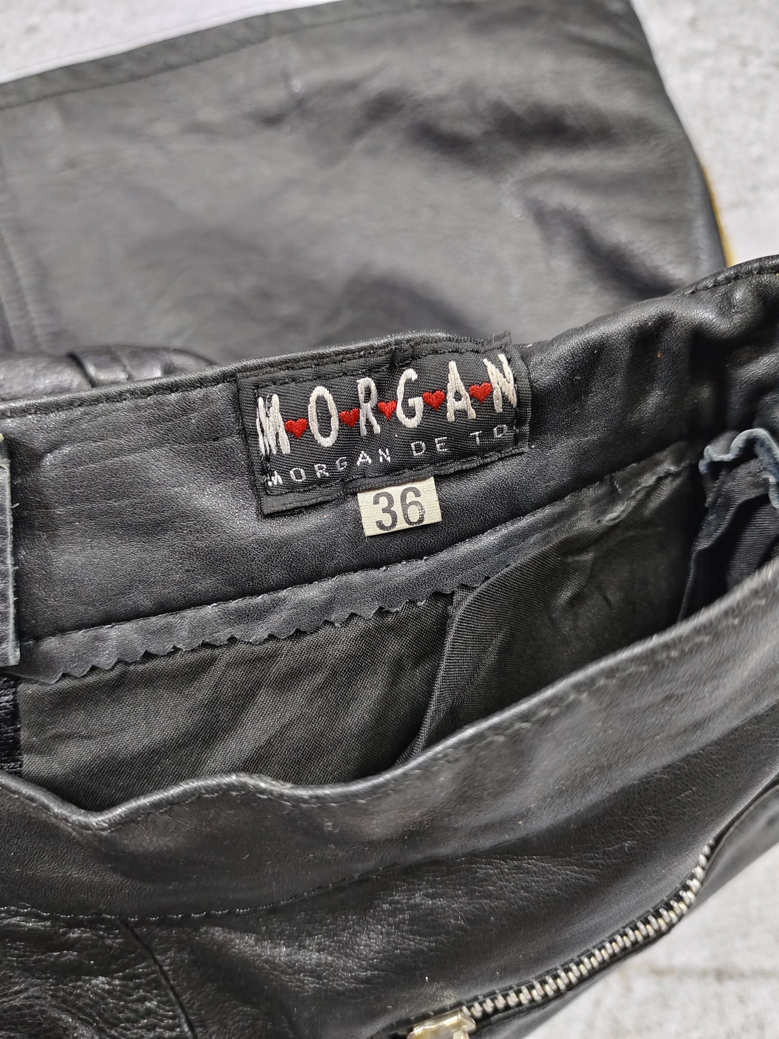 Morgan De Toi 00s Morgan De toi- Y2K Biker Stripe Side Leather Mini Skirt Size 27" / US 4 / IT 40 - 7 Thumbnail
