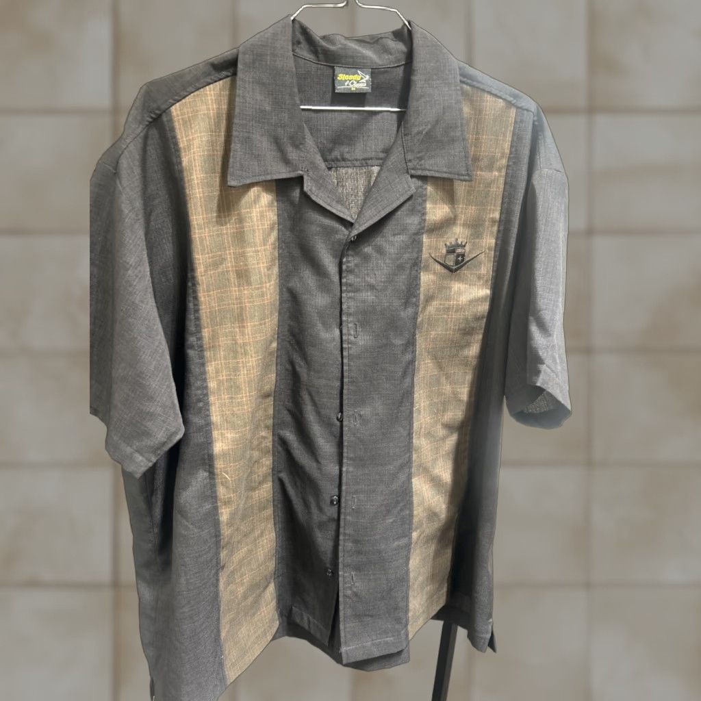 Vintage VINTAGE Steady Classics Mens Top 3XL Button-Down Short Sleeve Black Brown 1950s Retro Bowling Shirt Mens Size US XXL / EU 58 / 5 - 1 Thumbnail