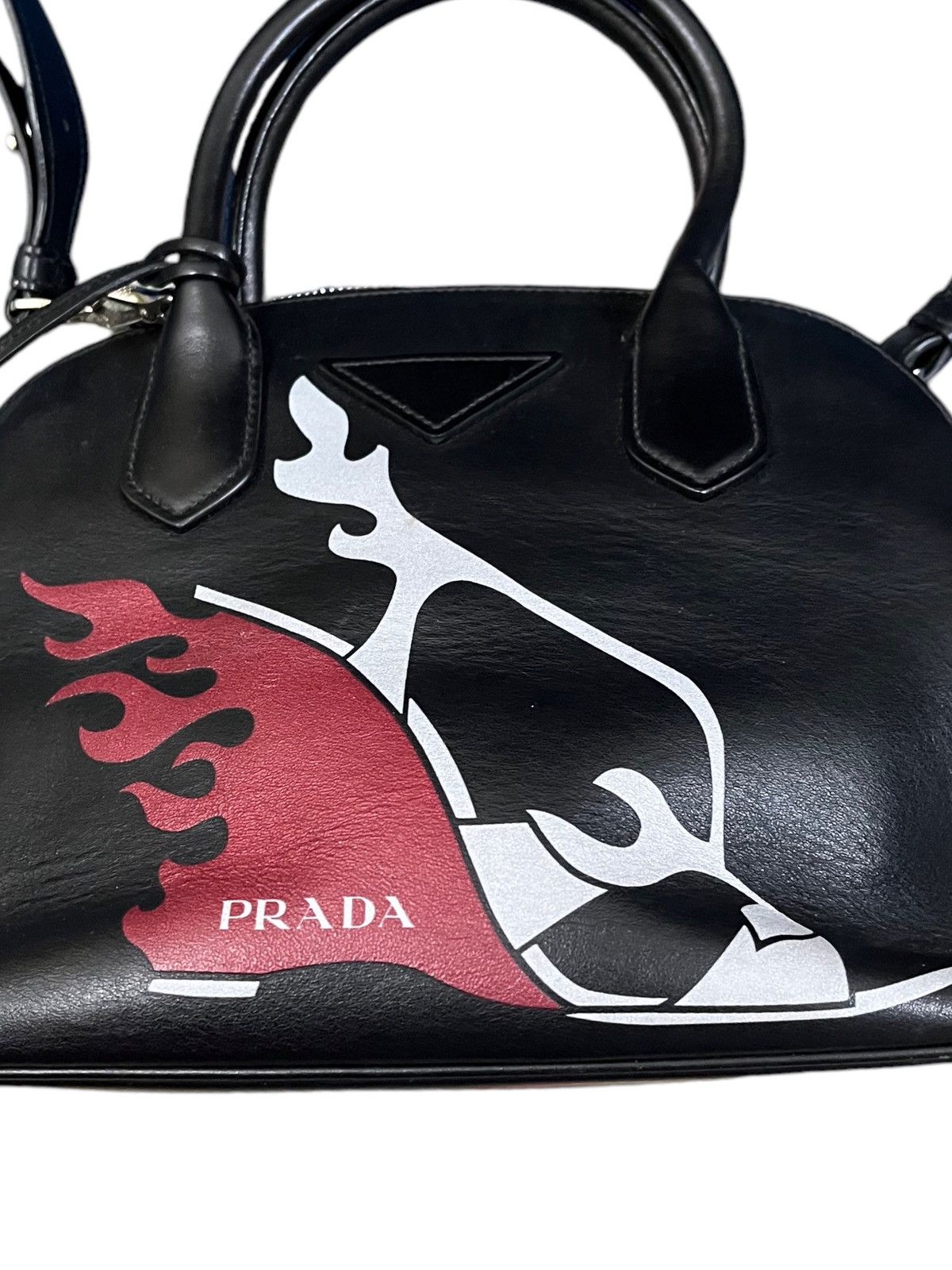 Prada Promenade Leather Crossbody Bag Prada Black Leather Size ONE SIZE - 2 Thumbnail