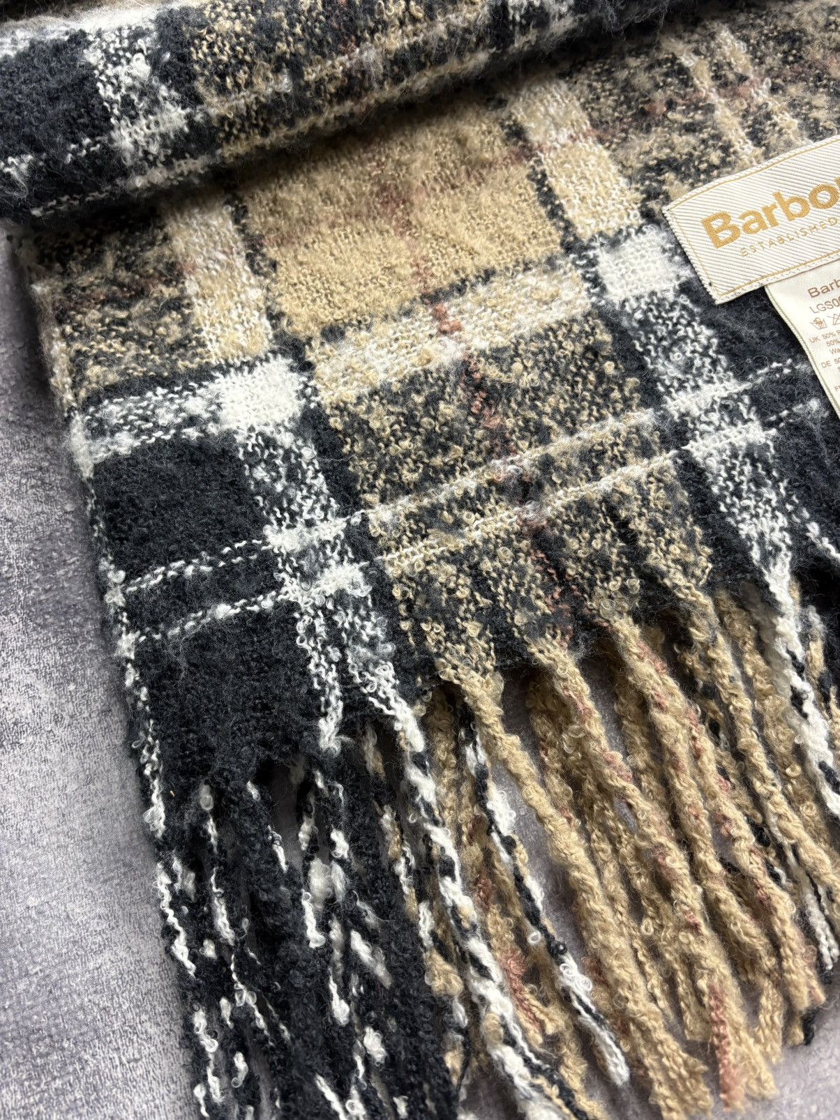 Barbour BARBOUR Hype Checkered Polyester Scarf Rare Streetwear Y2k Size ONE SIZE - 3 Thumbnail