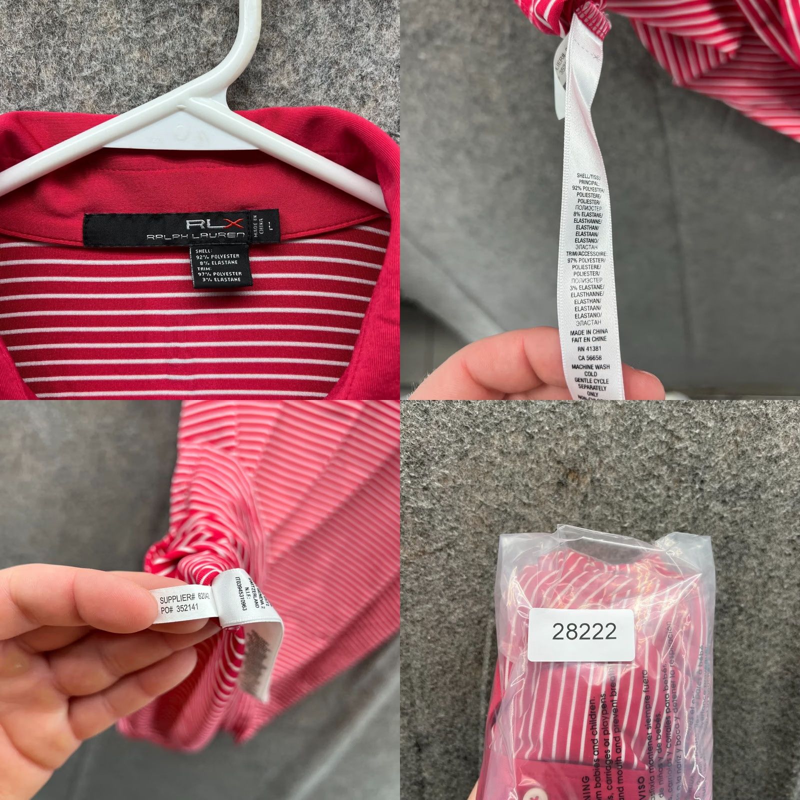RLX Ralph Lauren VINTAGE RLX Ralph Lauren Polo Shirt Womens Large Red White Striped Preppy Medalist Golf Size L / US 10 / IT 46 - 8 Thumbnail