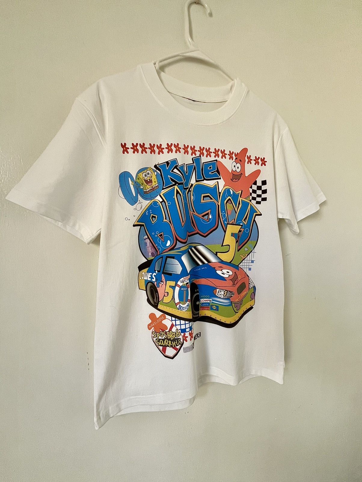 NASCAR × Nickelodeon × Vintage Spongebob NASCAR White Tee Size US M / EU 48-50 / 2 - 2 Thumbnail