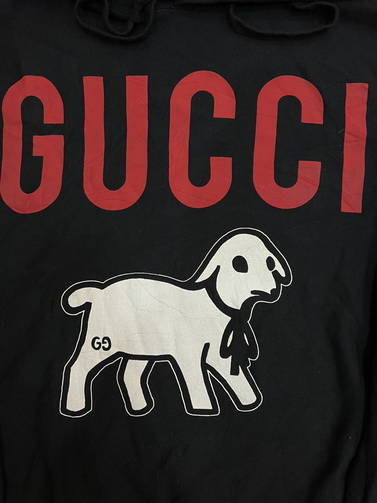 Gucci Gucci black lamb-print hooded sweatshirt. Size US S / EU 44-46 / 1 - 5 Thumbnail