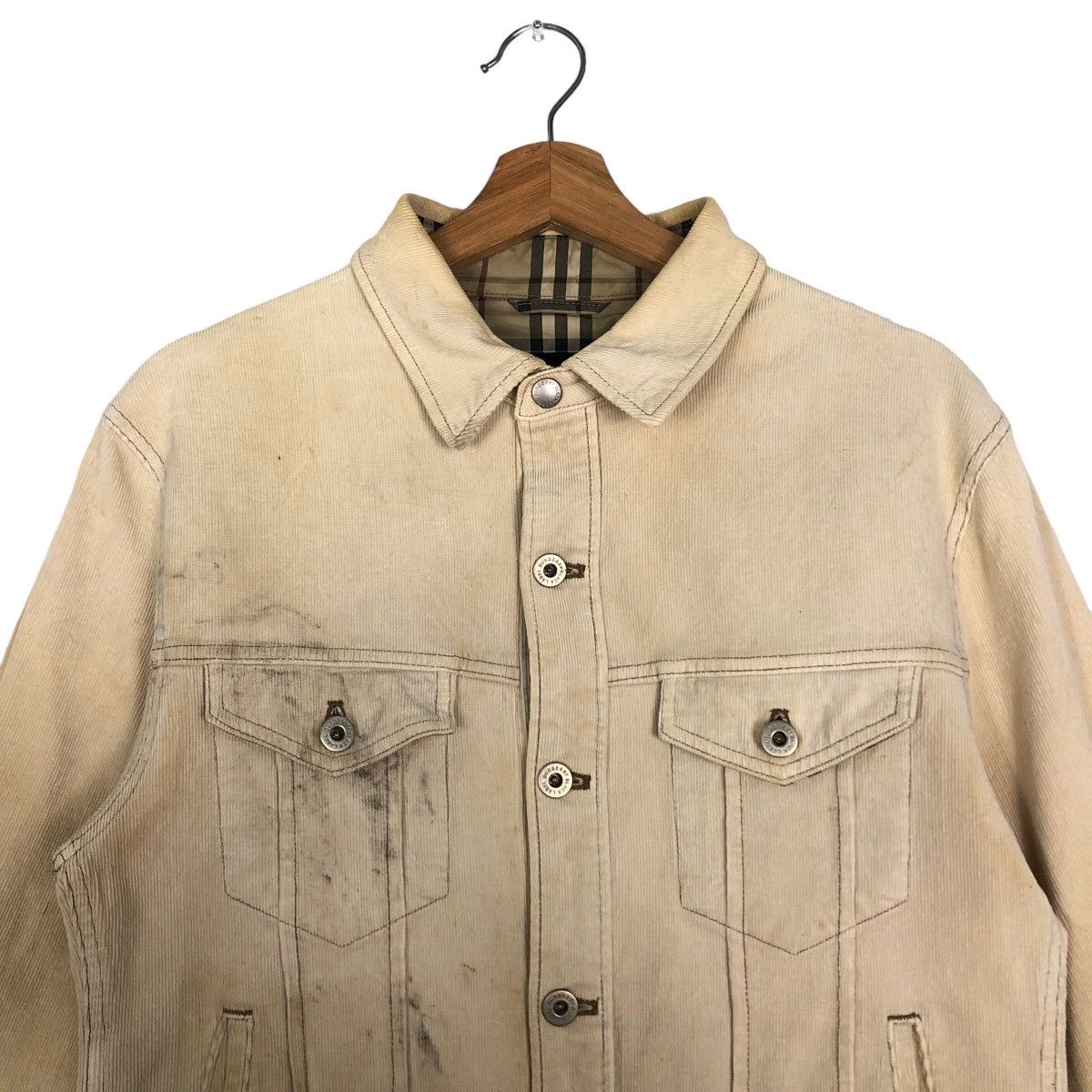 Burberry 🔥Vtg Cropped Biker Jacket Corduroy Burberry Nova Check Size US M / EU 48-50 / 2 - 3 Thumbnail