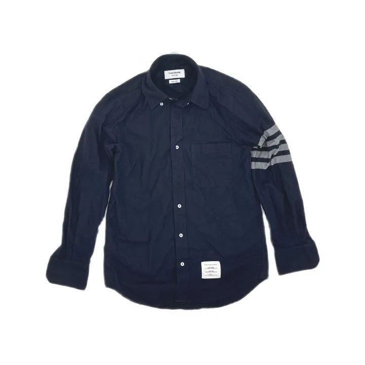 Thom Browne Thom Browne Classic Long Sleeve Shirt with Stripe -2507 Size US S / EU 44-46 / 1 - 8 Thumbnail