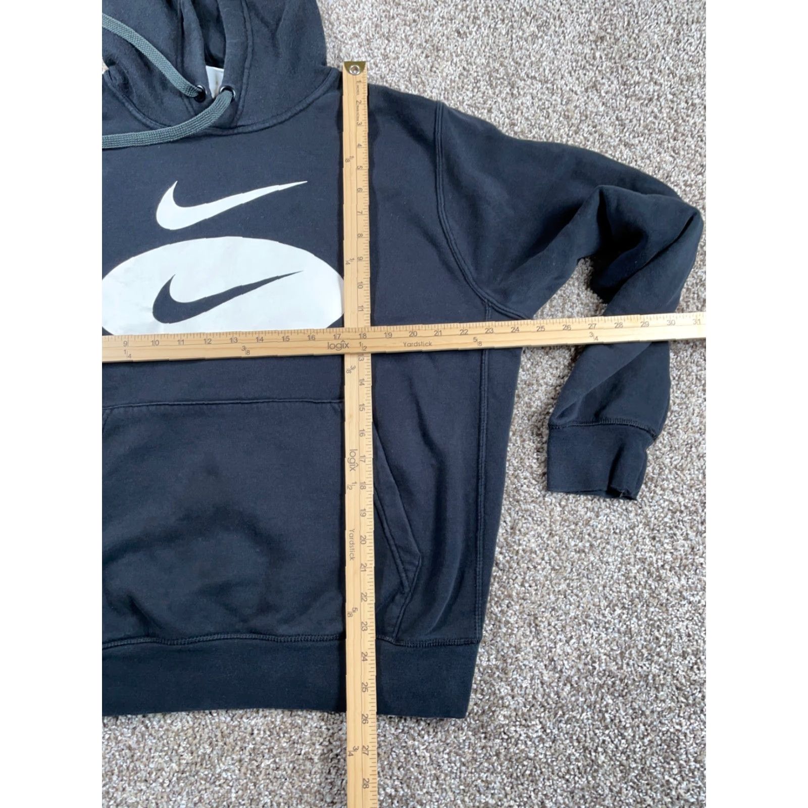 Nike Nike Hoodie Drawstring Double Swoosh Adult Large Black Sweatshirt DM5458-010 Size US L / EU 52-54 / 3 - 6 Thumbnail