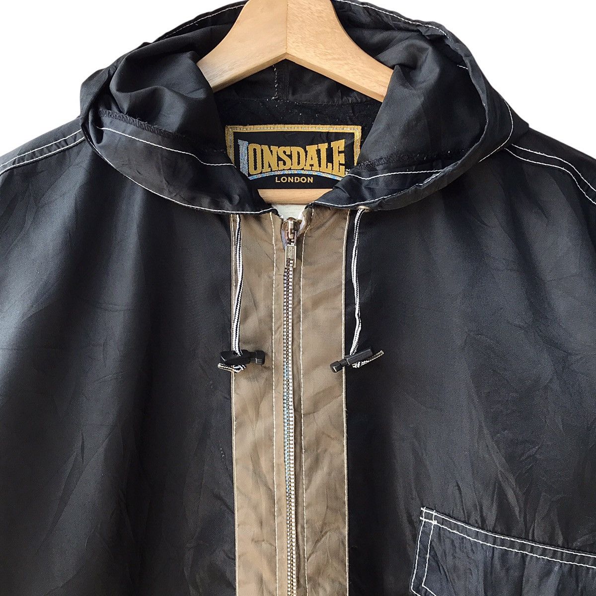 Lonsdale × Vintage Lonsdale London Vintage Zip-Up Hooded Windbreaker Size US L / EU 52-54 / 3 - 3 Thumbnail