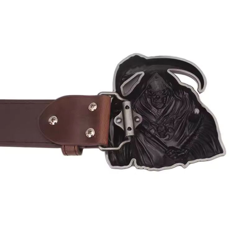 Designer Skull Retro Vintage Belt Riveted Belts Menswear Accessories Size ONE SIZE - 4 Thumbnail