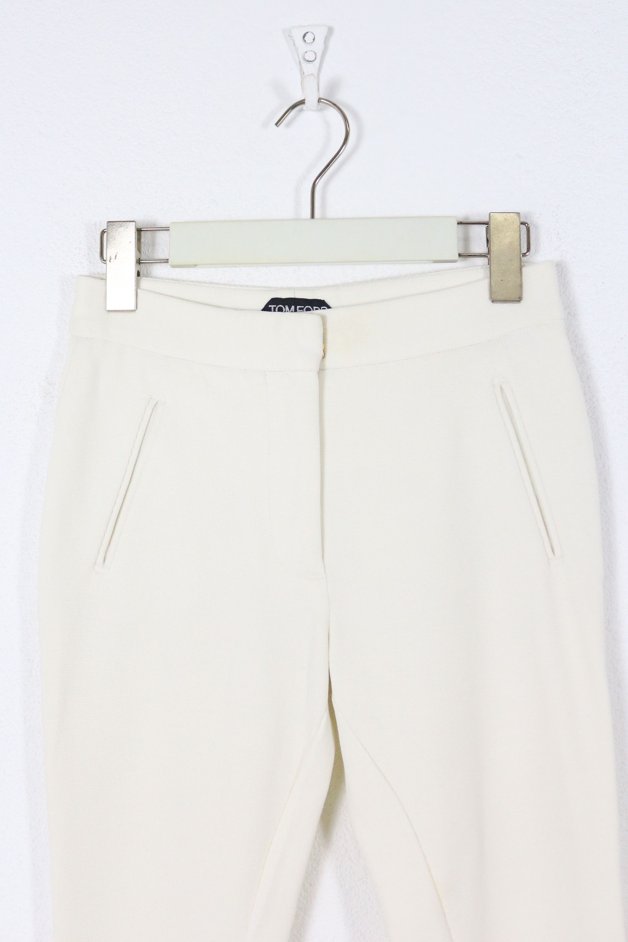 Tom Ford Tom Ford White Waffle Zip Track Leggings Pants 34 Size 24" / US 00 / IT 34 - 2 Thumbnail