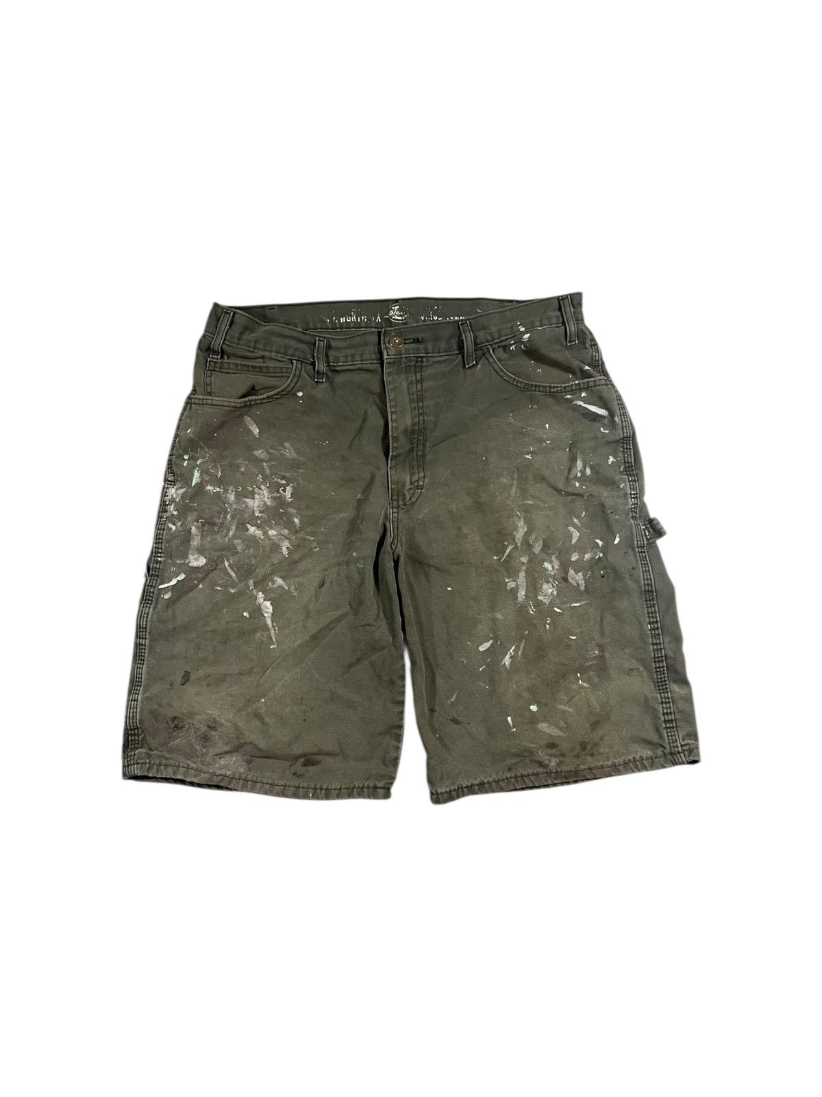Dickies Painter Carpenter Shorts Faded Distressed Green