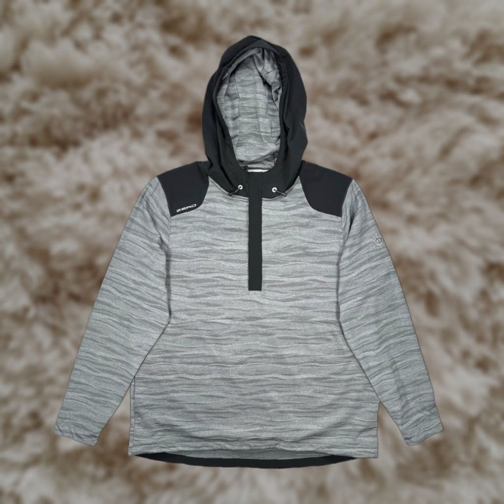 Zero Restriction Wave Textured Hoodie Performance Golf Pullover Mens XL Gray MINT Like New Condition Sleeve Logo Pullover Hoodie Mens XL Gray